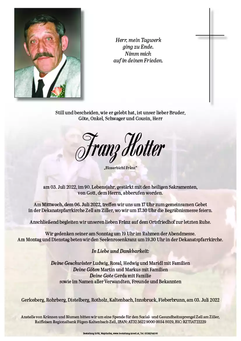 Parte von Franz Hotter